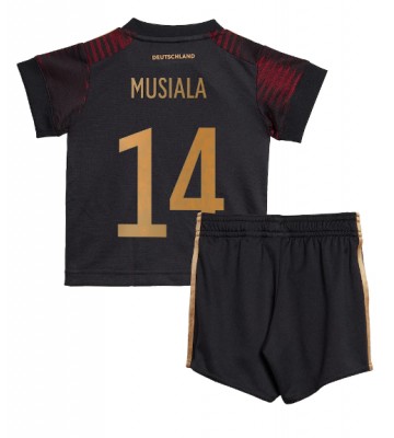 Maillot de foot Allemagne Jamal Musiala #14 Extérieur enfant Monde 2022 Manches Courte (+ pantalon court)